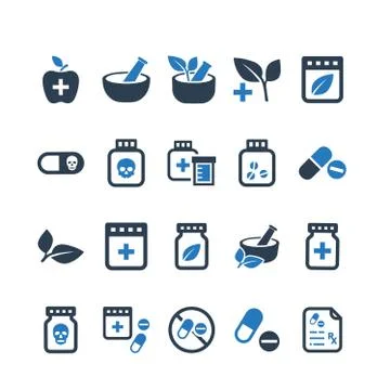 Medication Icons - Blue Version Illustrazione stock