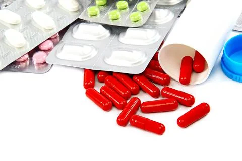 Medication isolated on white background Stock Photos
