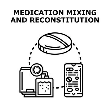 Medication mixing and reconstitution process in healthcare イラスト素材