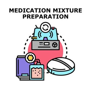 Medication mixture preparation process icon concept Stock Illustration