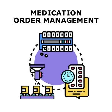 Medication order management process planning and control Stock Illustration
