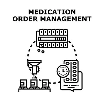 Medication order management process planning and control Stock Illustration