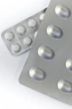 Medication pads on white background Stock Photos