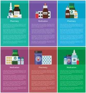 Medication Pharmacy Elements Vector Illustration Stock-Illustration