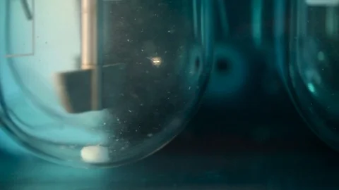 Medication pills dissolution testing in laboratory Stock-Footage 70316633