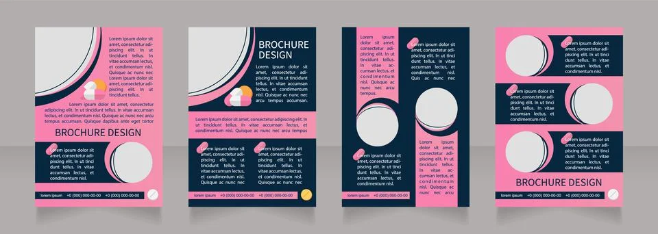 Medication producing process blank brochure layout design Illustrazione stock