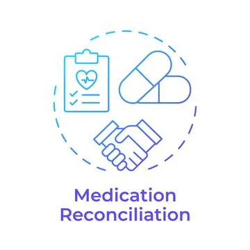 Medication reconciliation blue gradient concept icon Stock Illustration