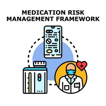 Medication risk management framework concept vector Illustrazione stock