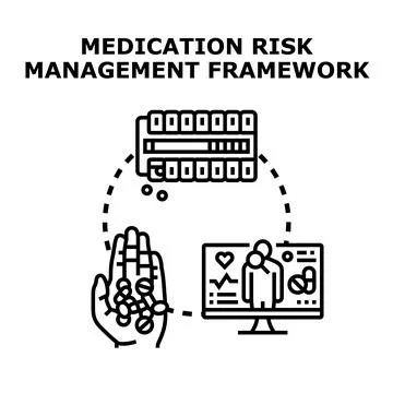 Medication risk management framework with digital oversight 库存插图