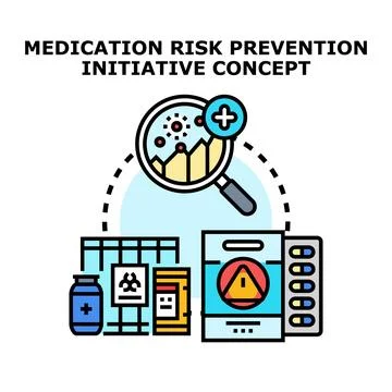 Medication risk prevention initiative concept vector illustration Stock Illustration