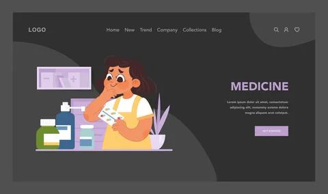Medication safety for kids. Flat vector illustration Stock Illustration