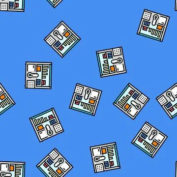 Medication storage pharmacist vector seamless pattern Stock Illustration