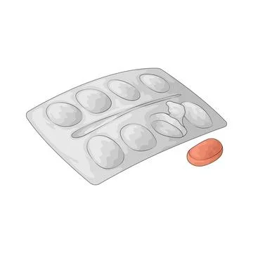 Medication tablet illustration Stock Illustration