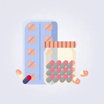 Medication vector illustration design icon symbol, for medical template ele.. Stock Illustration