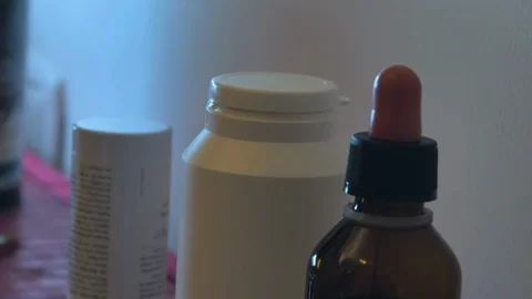Medications on a bedside table 스톡 동영상 127321216