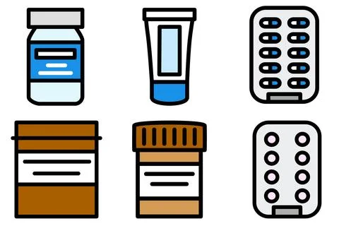 Medicin package color version Stock Illustration