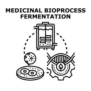 Medicinal bioprocess fermentation concept developing biopharmaceutical produc Illustrazione stock