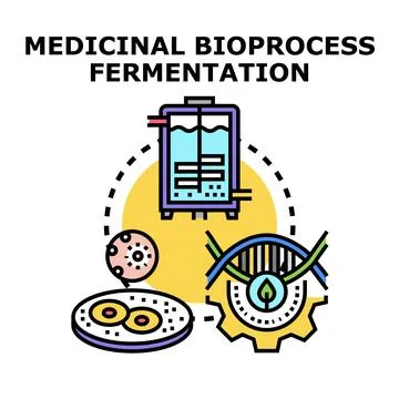 Medicinal bioprocess fermentation concept developing biopharmaceutical produc Illustrazione stock
