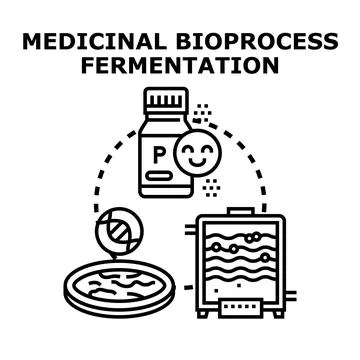 Medicinal bioprocess fermentation for drug development Stock Illustration