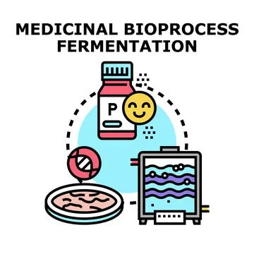 Medicinal bioprocess fermentation for drug development Stock Illustration