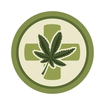 Medicinal canabbis emblem Stock Illustration