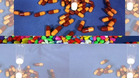 Medicinal capsules that fall Stock Footage 111109301