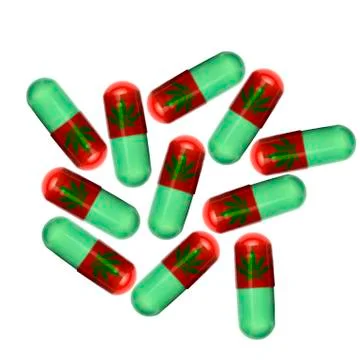 Medicinal marijuana capsules Stock Illustration