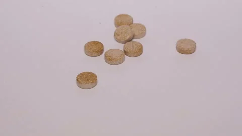 Medicinal Pills Falling On The Table Stock Footage 88995049