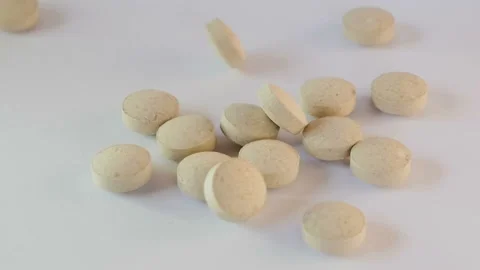 Medicinal Pills Falling On The Table 스톡 동영상 88995277