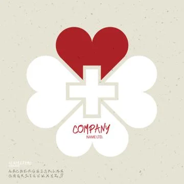 Medicine abstract logo vector design template. clover leaf shapes concept on  库存插图