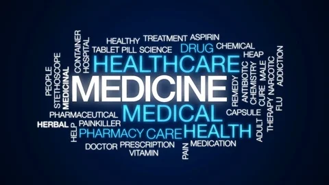 Medicine animated word cloud, text design animation. Stock Footage 75587344