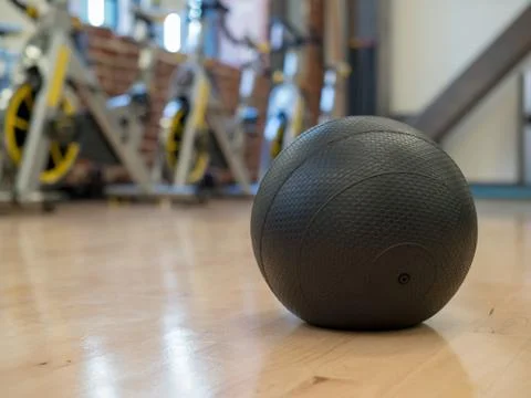 Medicine ball in an exercise studio Stock Photos
