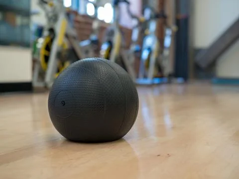 Medicine ball in an exercise studio Stock Photos