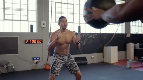 Medicine ball throw Stock Footage 71616310