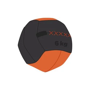 Medicine ball vector illustration. Object for crossfit. Gym equipment flat .. Stock Illustration