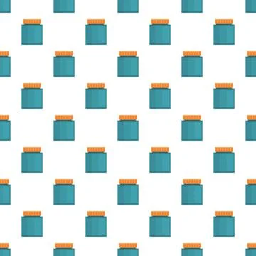 Medicine bottle container seamless pattern for healthcare background Stock Illustration