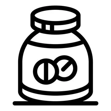 Medicine bottle containing round split and whole pills Stock Illustration