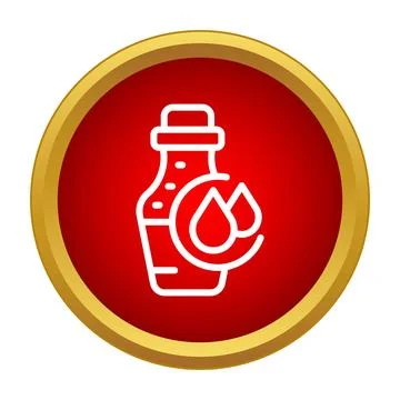 Medicine bottle with drops inside circle icon Stock Illustration