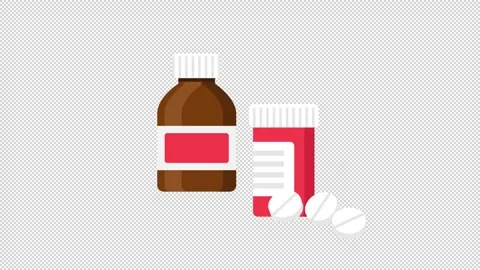 Medicine Bottle Flat Icon Video stock 205062104