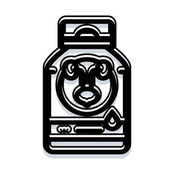 Medicine bottle icon with bear face drawing Stock Illustration