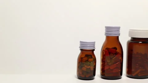 Medicine bottle, plan from left to right Stock Footage 249972899