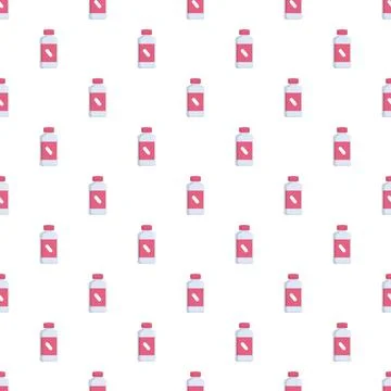 Medicine bottle seamless pattern representing health and pharmacy Stock Illustration