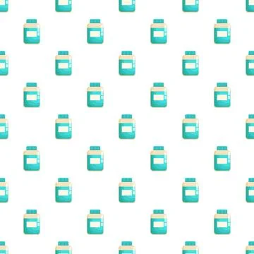Medicine bottles repeat pattern seamless background Illustrazione stock