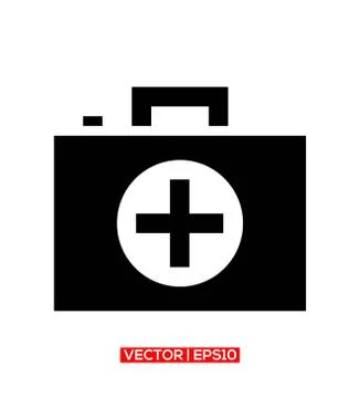 Medicine Briefcase icon vector logo symbol or illustration. Stock Illustration