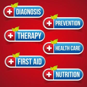 Medicine button set vector Stock Illustration