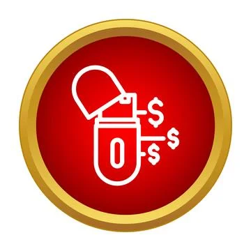 Medicine capsule opening displaying dollar signs concept Stock Illustration