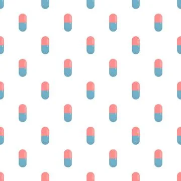 Medicine capsules creating a seamless pattern background Illustrazione stock