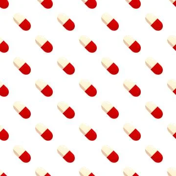 Medicine capsules seamless pattern representing healthcare and pharmacy Illustrazione stock