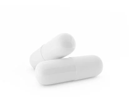 Medicine capsules on the white background Stock Illustration