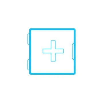 Medicine chest icon flat. Stock Illustration